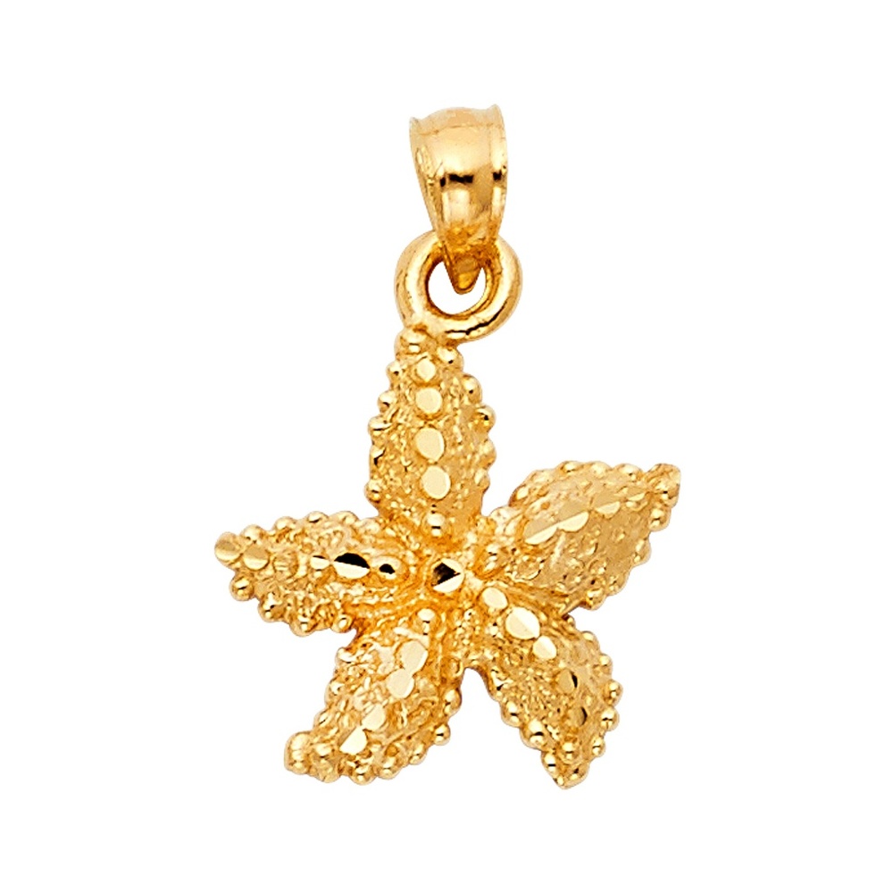 14K Yellow Gold  Starfish Pendant